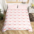 thumbnail image 2 of Kawaii Girly Bow Bedding Set Dreamy Bow King Duvet Cover Adults Women,Pink And White Cute Ribbon Bowknot Comforter Cover Princess Bow Tie Quilt Cover, 2 of 5