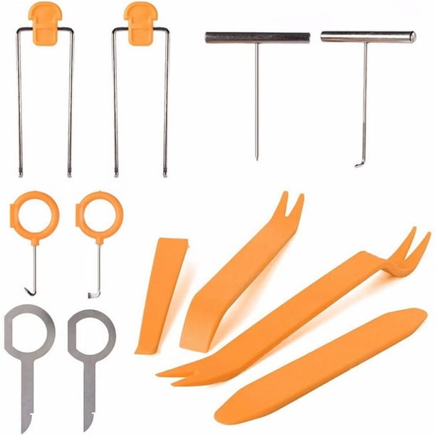 Kit de 12 herramientas para la extracción de molduras de paneles, radios, accesorios, puertas y tableros de instrumentos de automóviles.