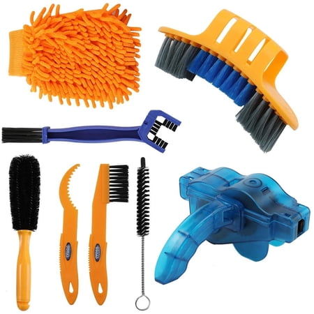 8 Piece Precision Bicycle Cleaning Brush Kit Chain Scrubber Gear Tool