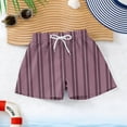 thumbnail image 4 of Boys Play Shorts, Striped Athletic Running Gym Shorts for Kids with Elastic Waistband & Pockets, Wine Color, Sizes 4T-14,Size 14-15T, 4 of 8