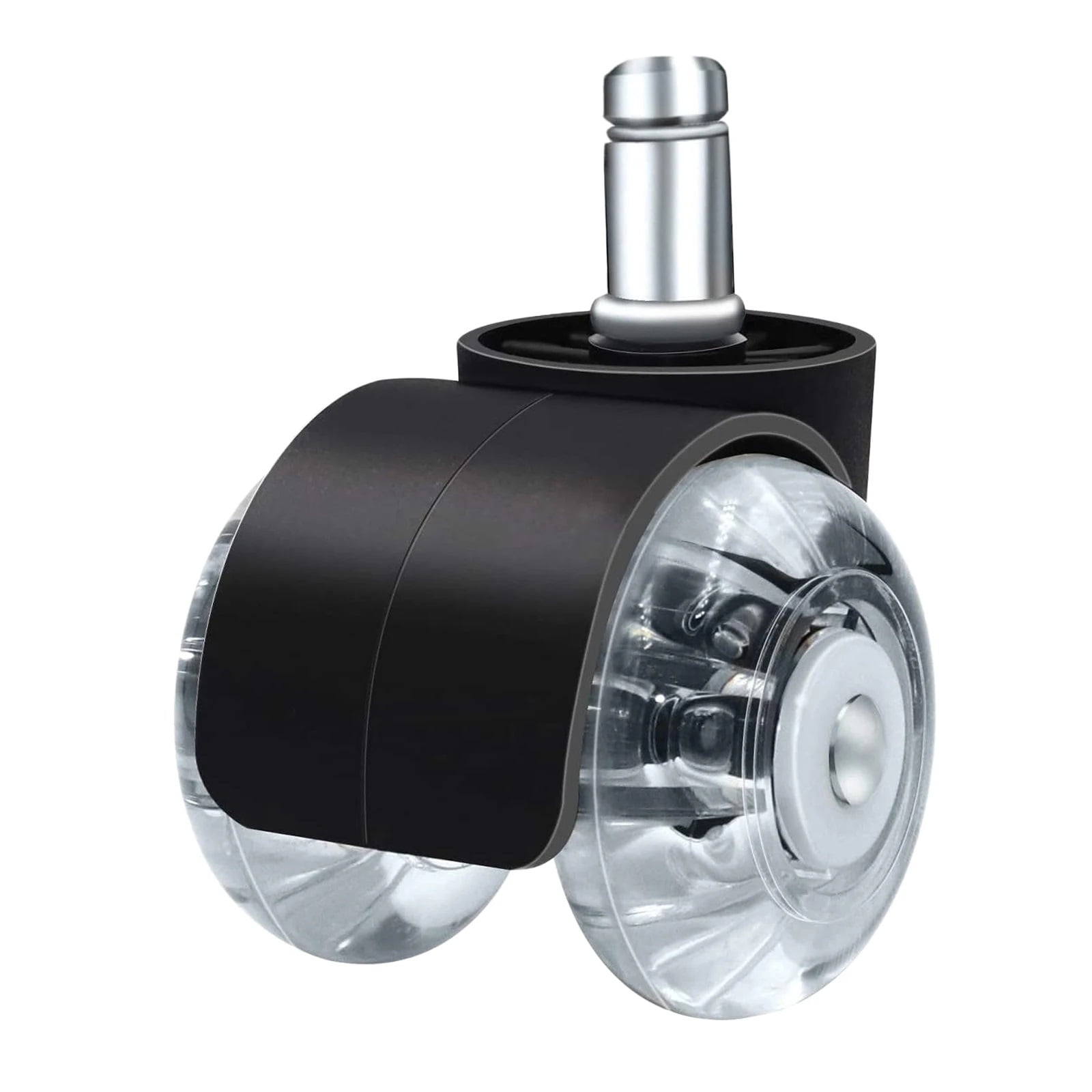 5pcs Computer Office Chair Caster Pu Floor Wheels Universal Replacement Casters 2.5 Inch Office Chair Wheels Furniture Parts ,Quiet and Smooth