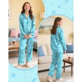 thumbnail image 2 of Girls Pajamas Silk PJS Set Satin Sleepwear Long Sleeve Jammies for Kids Button-Down Nightwear Loungewear 3-16 Years, 2 of 7