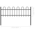 thumbnail image 4 of vidaXL Garden Fence with Hoop Top Steel 1.7 m Black, 4 of 4