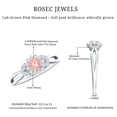 thumbnail image 6 of Rosec Jewels IGI Certified Lab Grown Pink Diamond Flower Engagement Ring 1 Carat - Fancy Pink Color and E-VS1 Clarity - Pink White Diamond Ring, 925 Sterling Silver, US 4.00, 6 of 9