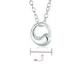 thumbnail image 3 of Bling Jewelry Womens Modern Swirl  Karama Circle Pendant Necklace in Sterling Silver, 3 of 5