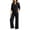 Black, variant on Women's 2 Piece V Neck Lounge Set Matching Sweatsuits | Organic Cotton Lounge Sets for Women , Airport Travel Outfits, Comfy Athleisure Fall Winter Clothes ,wide Leg Palazzo Pants