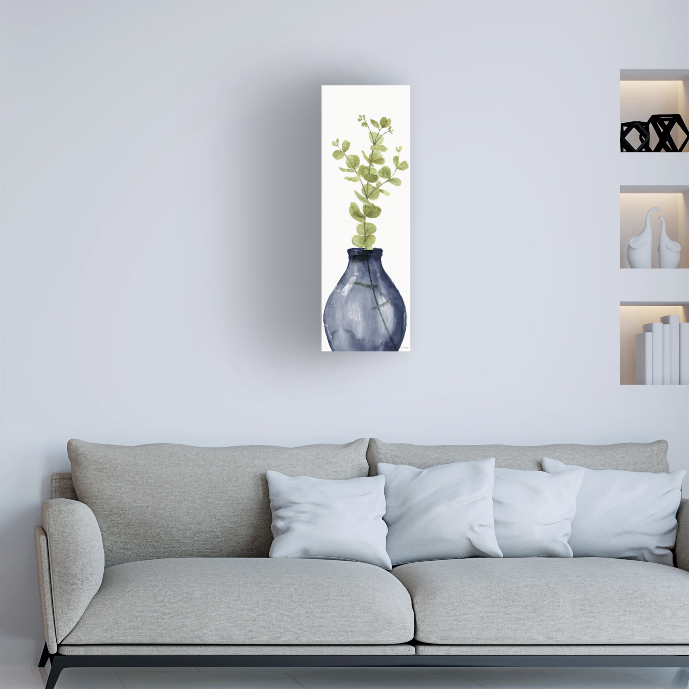 Lisa Audit 'Mixed Greenery II Navy' Canvas Art