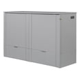thumbnail image 5 of Queen Size Solid and Stable Murphy Bed with Drawer and a Set of Sockets & USB Ports, Pulley Structure Design (Gray), 5 of 16