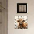thumbnail image 3 of 12 Inch Wall Clock Battery Operated Square Clock Decorative for Office, Kitchen, Outdoor, Living Room，Watercolor Highland Cow Colorful, 3 of 4