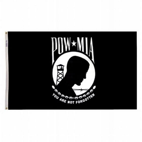 Annin Flagmakers 378997 5 ft. x 8 ft. POW- MIA Single Reverse Nylon-Glo Color Fast Flag