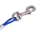 thumbnail image 3 of Correa para perros de alambre de acero resistente, resistente a mordeduras, de 5 m y 5 mm de ancho, con cable de seguridad para mascotas, de color azul, rojo y azul, 3 of 5