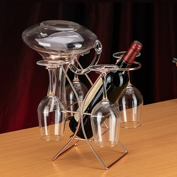 MLINS Rose Gold Wine Glass Holder for Home Made of Iron Strong Anti Rust 4 Pieces