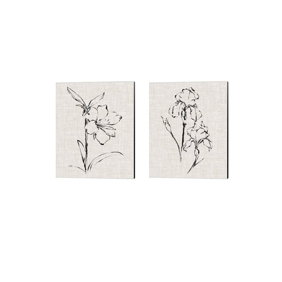 Metaverse Ethan Harper 'Floral Ink Study' Canvas Art (Set of 2)