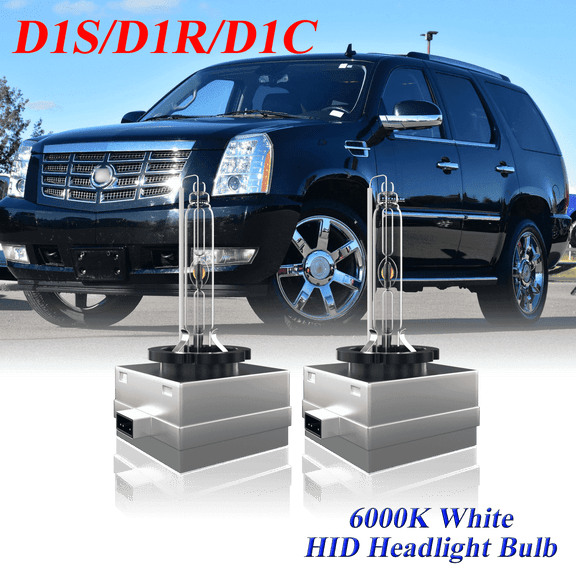 For Cadillac Escalade EXT 2004-2013 D1S HID Headlight High/Low Beam 6000K Crystal White Xenon Bulbs Set 2