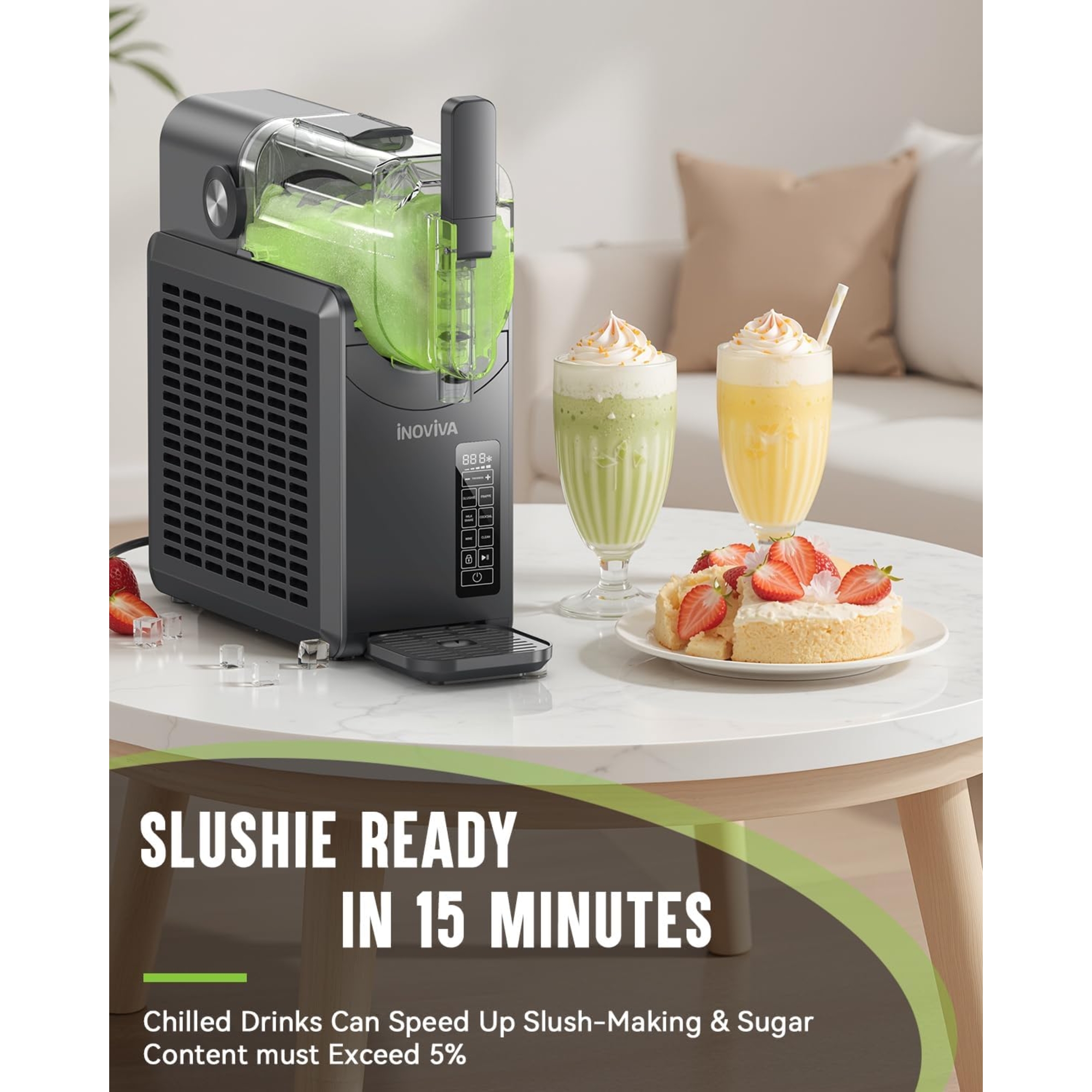 Inoviva S1.0 88oz Slushie Machine Smoothie Maker – Self Cleaning Frozen Drink Maker for Home