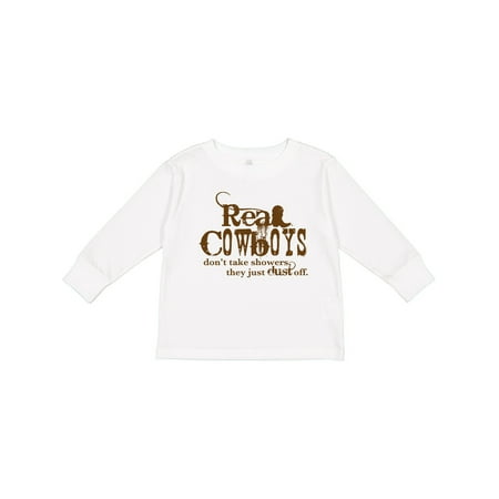 

Inktastic Real Cowboys Gift Toddler Boy or Toddler Girl Long Sleeve T-Shirt