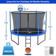 thumbnail image 5 of Jump Into Fun Trampoline 8FT with Basketball Hoop and Lights Sprinkler Socks Enclosure, 800LBS Weight Capacity Backyard Outdoor Trampoline for Kids and Adutlts, Trampoline for Gift, Family Use, 5 of 7
