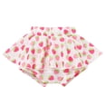 thumbnail image 3 of IBTOM CASTLE Baby Girls 1st Birthday Outfit Bowknot Mermaid Watermelon Strawberry Romper + Ruffled Short Pants + Headband Summer Clothes Set, 3-Piece 12-18 Months Strawberry, 3 of 8