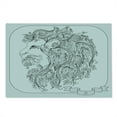 thumbnail image 2 of Zodiac Cutting Board, Visage of Zodiac Sign Leo with Flowers on Hair the King of Forest Horoscope Theme, Decorative Tempered Glass Cutting and Serving Board, Large Size, Black White, by Ambesonne, 2 of 5