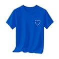 thumbnail image 7 of Babcutegg Solid Color Casual Short Sleeve Top With Subtle Rhinestone Accents And Minimalist Print For Kids Dark Blue Size 5, 7 of 7