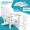 thumbnail image 5 of MUCHENGHY Folding Adirondack Chair, Classic HDPE Plastic Fire Pit Chair, White, 5 of 8