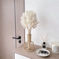 thumbnail image 4 of Beautynvta 60 Pcs Bunny Tails Dried Flower Branches with Vase for Wedding Boho Decor, White Fake Rabbit Tail Grass for Flowers Arrangements DIY Crafts Home Table Decor, 4 of 7