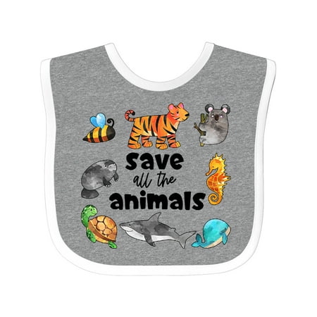 

Inktastic Save All the Animals- Cute Gift Baby Boy or Baby Girl Bib