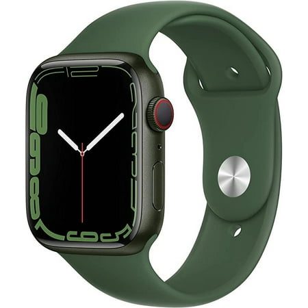 Open Box APPLE WATCH 7 GPS + CELLULAR 45MM GREEN ALUM CLOVER SPORT BAND MKJ93LL/A