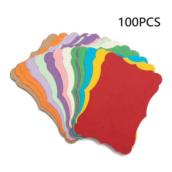 100 Pcs Colored Blank Kraft Cards, Thick Multi-Color Cardstock for Daily DIY Use