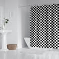 thumbnail image 2 of Black and White Checkered Pattern Shower Curtain 72"x84" ,Bathroom Decorative Shower Curtains Set with 12 Hooks,Modern Waterproof Washable Shower Curtain, 2 of 6