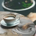 thumbnail image 2 of Ambesonne Marble Print Fitted Round Tablecloth, Retro Paintbrush, 36"- 40" Diameter, Sand Brown and Pale Grey, 2 of 4