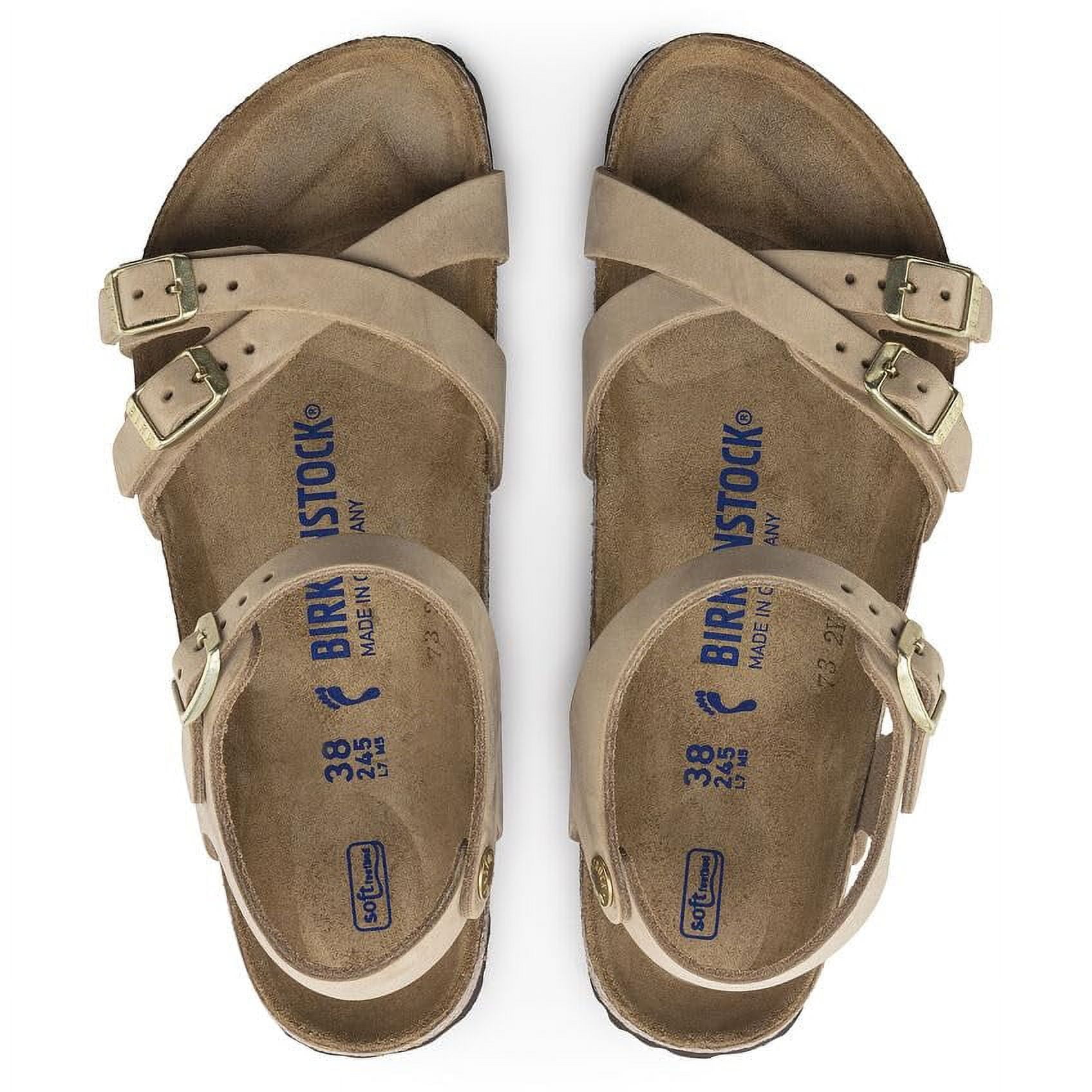 BIRKENSTOCK Kumba Soft Footbed Nubuck Leather Sandals - Crisscross Comfort with Adjustable Ankle Strap and Cushioned Soft Footbed