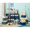 Cube Storage Bins, 13 inch Storage Cubes Set of 4, Grey and White
