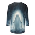thumbnail image 5 of Edvintorg Blouse Tops for Women Halloween Printed Crew Neck 3/4 Sleeve Casual Pullover Shirt Plus Size Fashion Womans Clothes S-5XL Multicolor, 5 of 5