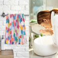 thumbnail image 7 of Yayeee 2 Pack Hand Towels for Bathroom 100% Cotton 16" x 28" Soft Absorbent Kitchen Towel, Yellow Colorful Circles, 7 of 7