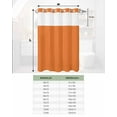thumbnail image 6 of No Hook Shower Curtain with Snap in Liner, Orange Hotel Shower Curtains for Bathroom, Washable Shower Curtain Liner Set with Mesh Top Window, 72"x72", 6 of 6