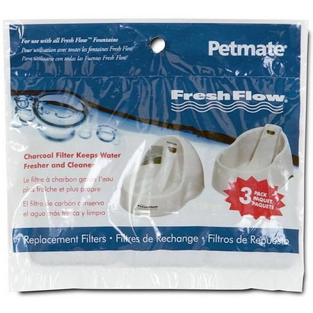 Petmate Charcoal Filter Fits all Fresh Flow Pet Fountain Sizes 3 pack