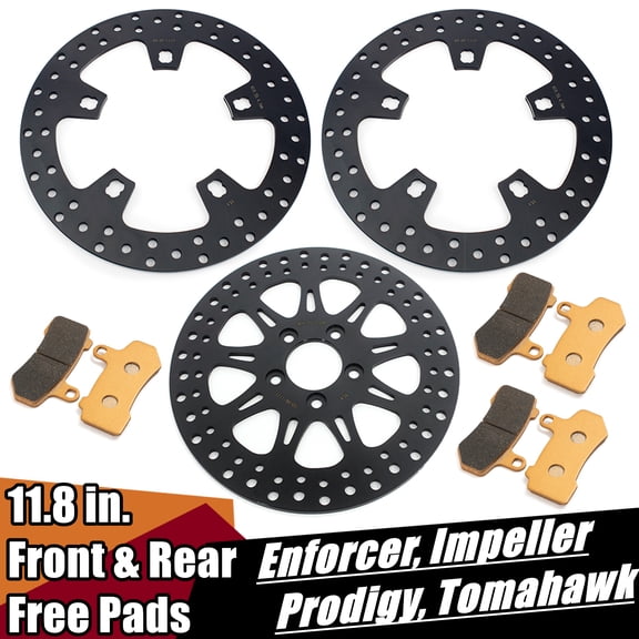 Front Rear 11.8" Brake Rotors w/ Pads For Harley FLTRX Road Glide Limited 2018-2023 FLHTK Electra Glide Ultra LTD 2015-2021 FLTRU Road Glide Ultra 2016-2020 FLHX Street Glide 2014-2023 FLHR Road King