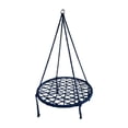 thumbnail image 3 of Columpio de cuerda de algodón para niños con ganchos de metal y marco de aleación para decoración de interiores. Azul, 3 of 8