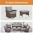 thumbnail image 6 of PARKWELL 4-Piece Outdoor Swivel Gliders with Ottoman Seat Foot Rest,360 Degree Swivel Rocker Chair Rattan Wicker Conversation Bistro Furniture Sets,Gray, 6 of 11