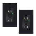 Black Outlet Retacles 15 Amp,GreenCycle 2 Pack Black Outlets Receptacle