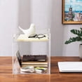 thumbnail image 2 of MyGift 2-Tier Clear Acrylic Desktop Document Rack, Modern File Folder Tray, 2 of 7