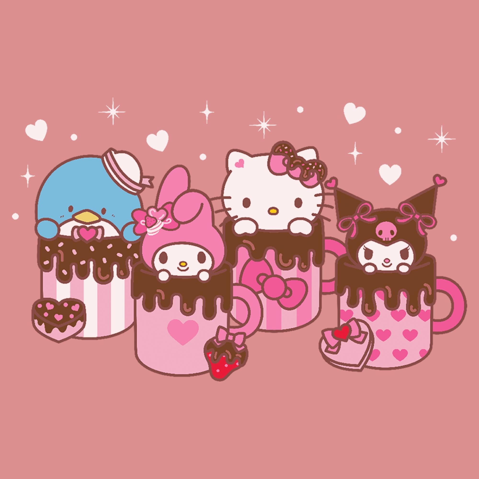 Juniors Hello Kitty Lovely Mug Friends T Shirt