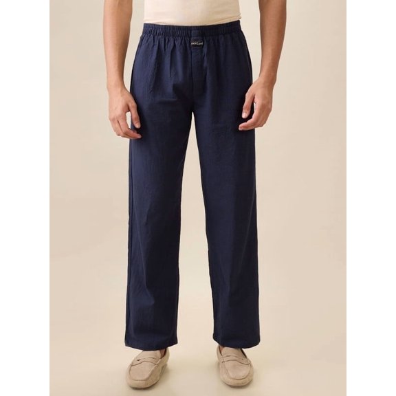 Men's 100% Cotton Solid Pajama Pants, Lightweight Sleep and Lounge Pants with Side & Back Pockets