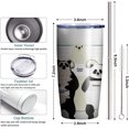 thumbnail image 2 of Bear Print Tumbler with Lid and Straw 20 oz Travel Cute Bear Print Cup Stainless Steel Vacuum Insulated Coffee Mug Gift for Women and Men, 2 of 6