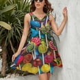thumbnail image 3 of Pastel Rainbow Lollipop Dress Fashion Beach Long Dresses Female Party Printed Sundress, 3 of 7