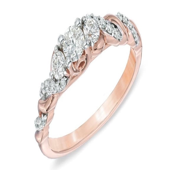 Perfect Wedding Ring 0.50 Carat Round Cut Diamond on Rose Gold