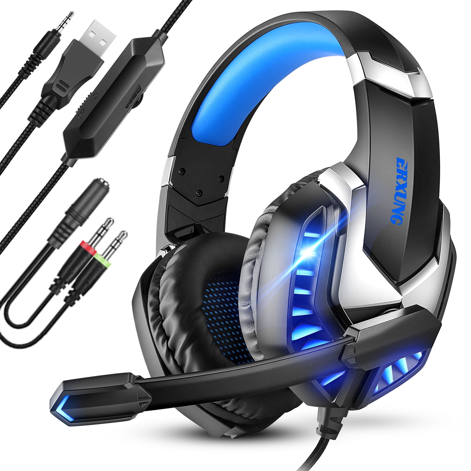 Stereo Gaming Headset PS4 PC Xbox One Switch Noise Cancelling Headphones W/ Mic 