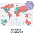 thumbnail image 3 of Luckies Scratch Map | Scratch Off World Map Poster | A3 Coral, 3 of 7