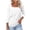 White, variant on Kezqiaxn 3/4 Length Sleeve Womens Tops Summer Square Neckline Work Shirts Blouses for Women Dressy Casual Plus Size Fashion